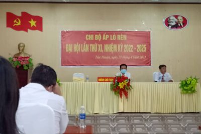 Sáng 7h30, ngày 28/4/2022 Tại Xã Tân Thuận đại hội Chi bộ  ấp Lò Rèn lần XI, Nhiệm Kỳ: 2022 – 2025