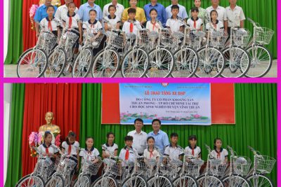 Ngày 01/6/2022, Ban tuyên giáo Huyện ủy, Hội khuyến học Huyện Vĩnh Thuận- Công ty cổ phần khoán sản Thuận phong Thành phố Hồ Chí Minh trao 50 xe đạp cho học sinh