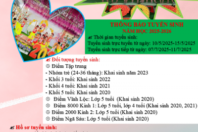 Trường Mẫu giáo Tân Thuận tuyển trực tuyến sinh năm học 2024 -2025